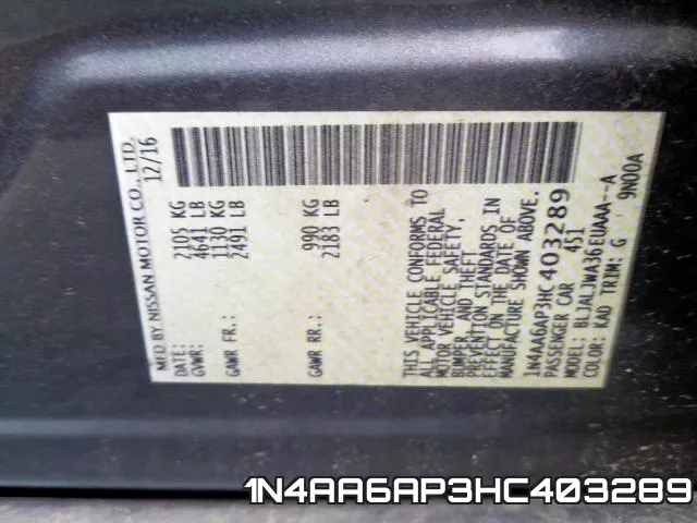 1N4AA6AP3HC403289 фото 2