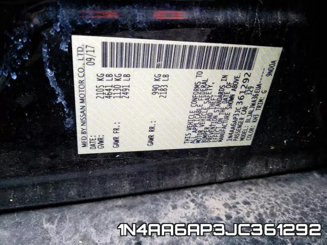 1N4AA6AP3JC361292 фото 2
