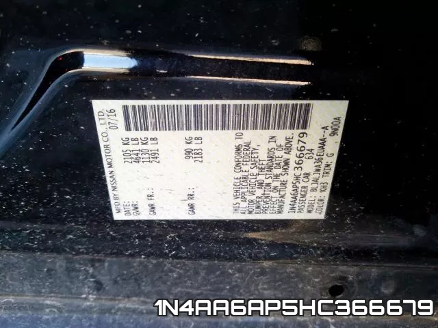 1N4AA6AP5HC366679 фото 2