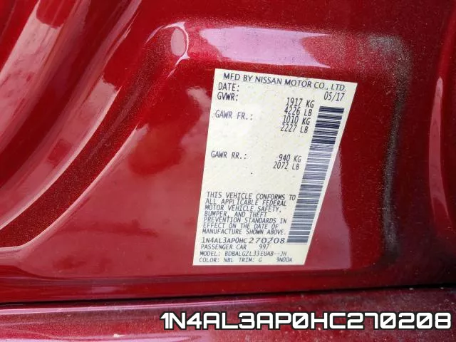 1N4AL3AP0HC270208 фото 2