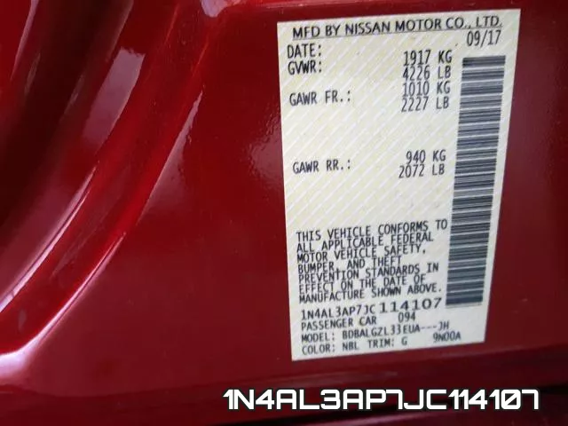 1N4AL3AP7JC114107 фото 2