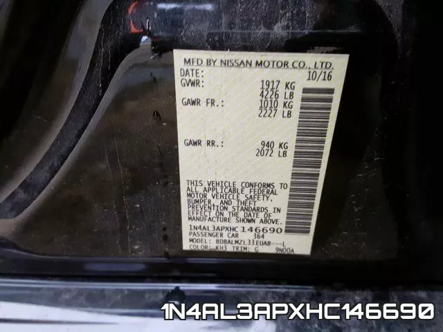 1N4AL3APXHC146690 фото 2