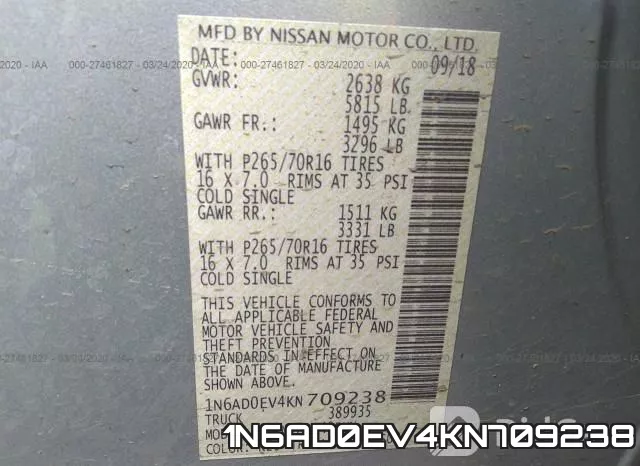 1N6AD0EV4KN709238 фото 10