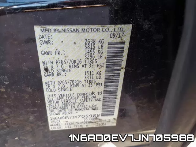 1N6AD0EV7JN705988 фото 2