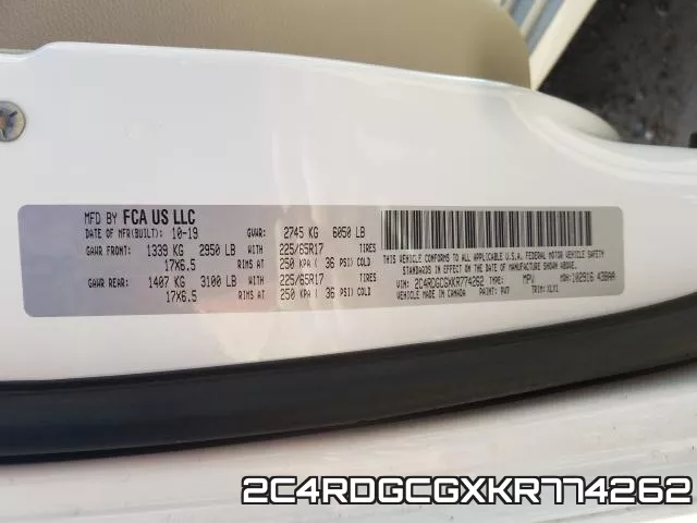 2C4RDGCGXKR774262 фото 2