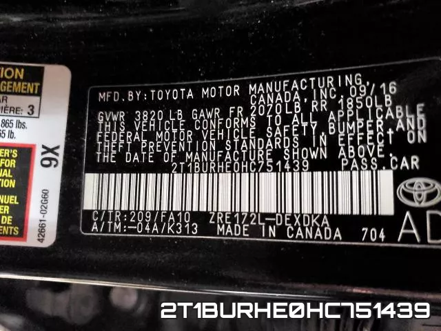2T1BURHE0HC751439 фото 2