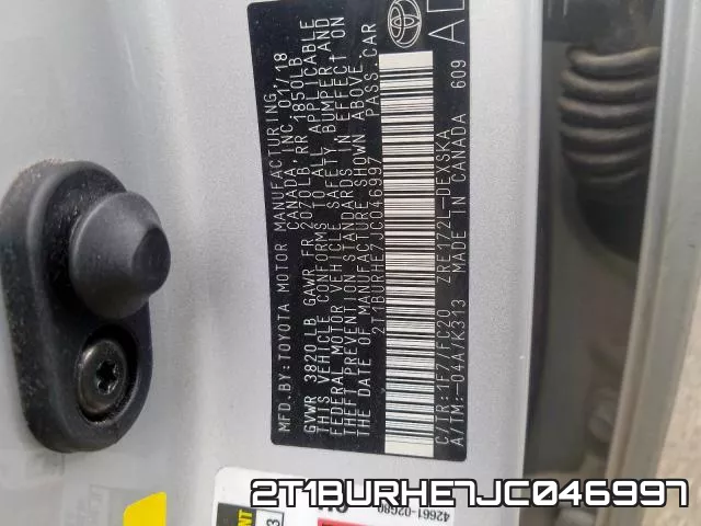 2T1BURHE7JC046997 фото 2