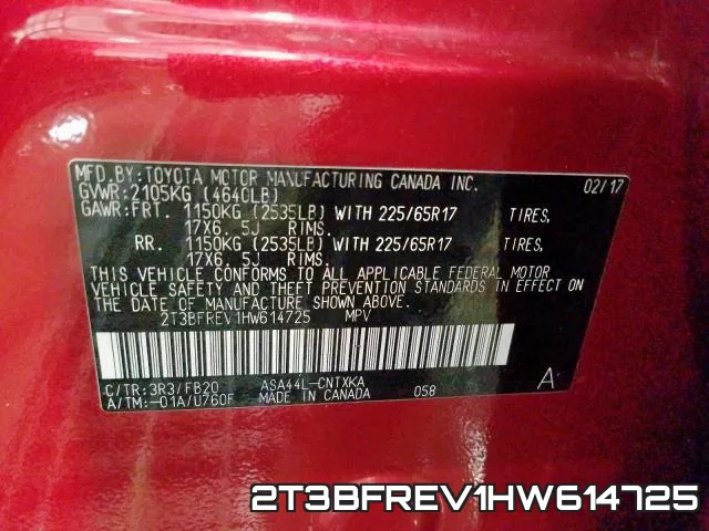 2T3BFREV1HW614725 фото 2