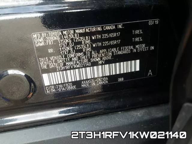 2T3H1RFV1KW021140 фото 2