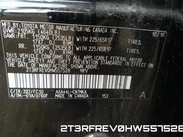 2T3RFREV0HW557528 фото 2