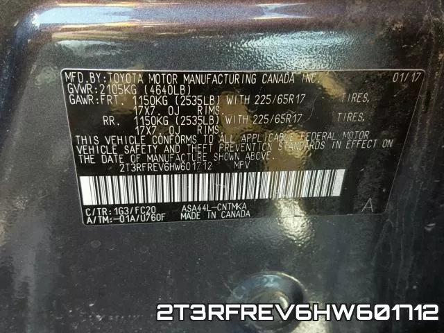 2T3RFREV6HW601712 фото 2