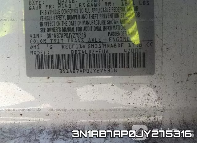 3N1AB7AP0JY275316 фото 10