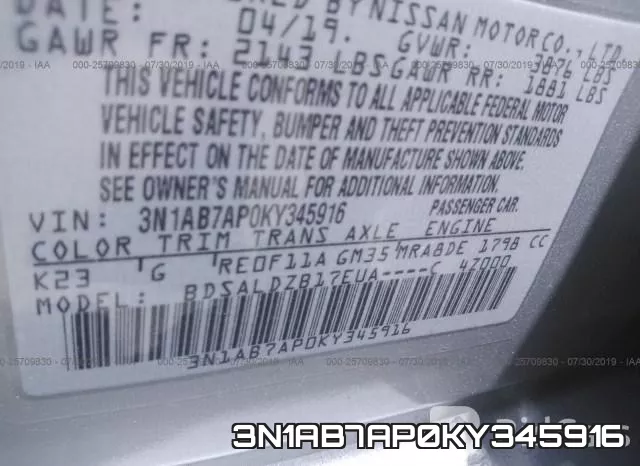 3N1AB7AP0KY345916 фото 10