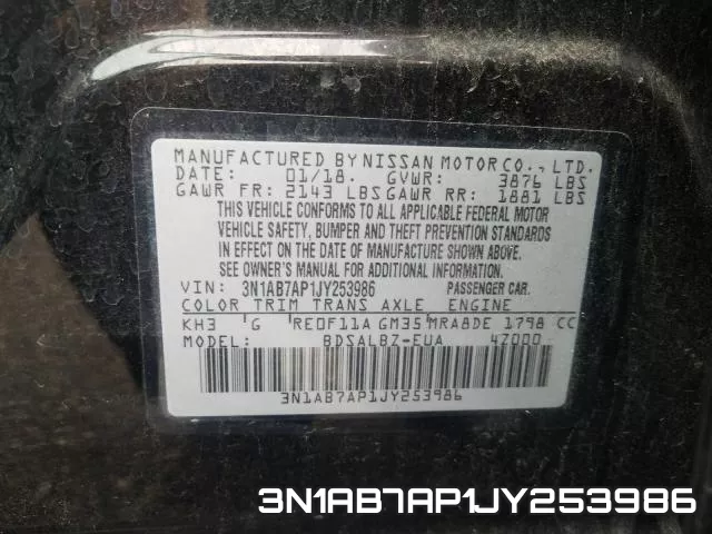 3N1AB7AP1JY253986 фото 2