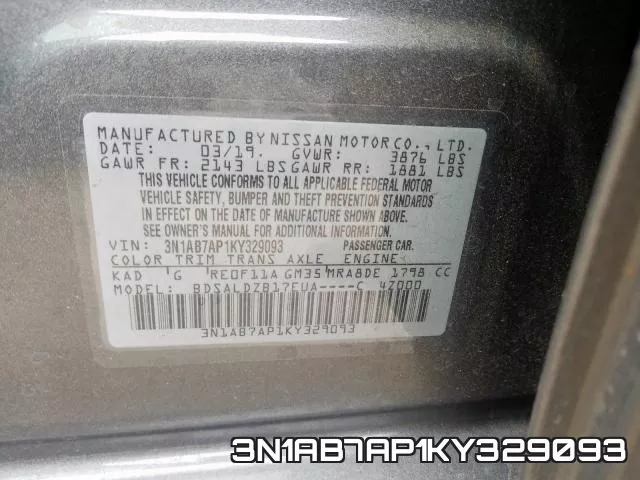 3N1AB7AP1KY329093 фото 2
