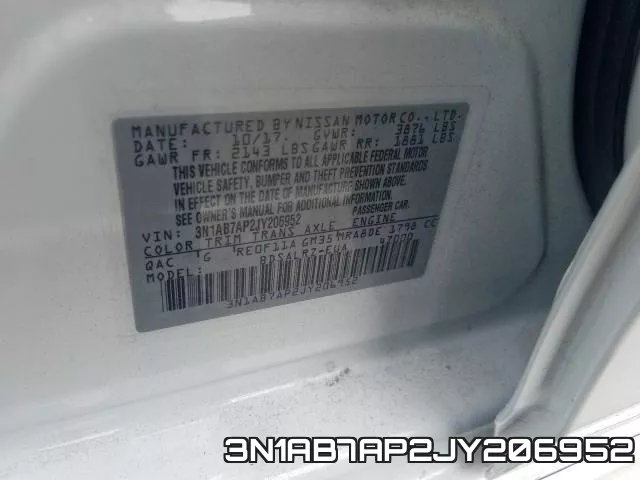 3N1AB7AP2JY206952 фото 2