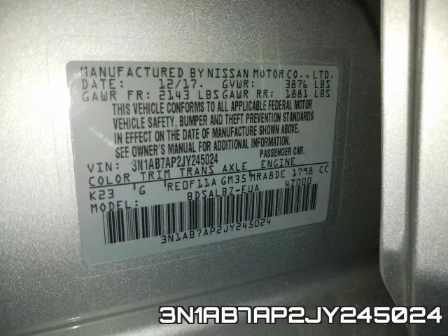 3N1AB7AP2JY245024 фото 2