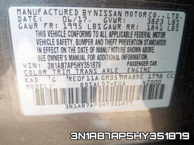 3N1AB7AP5HY351879 фото 2