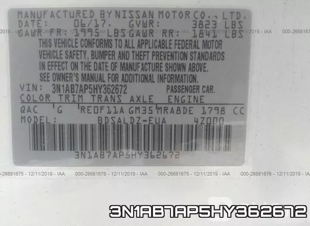 3N1AB7AP5HY362672 фото 10