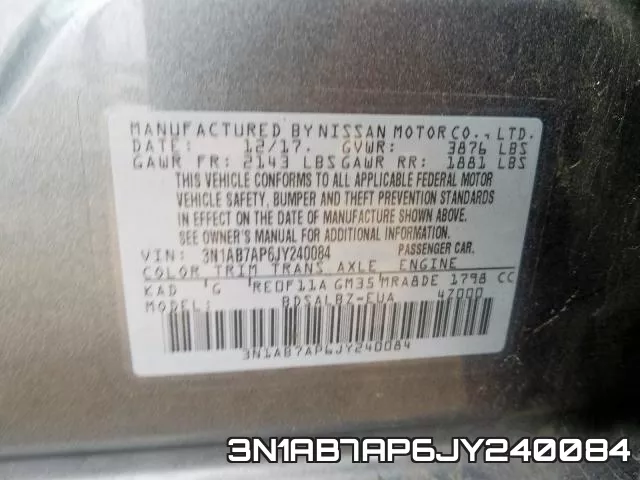 3N1AB7AP6JY240084 фото 2