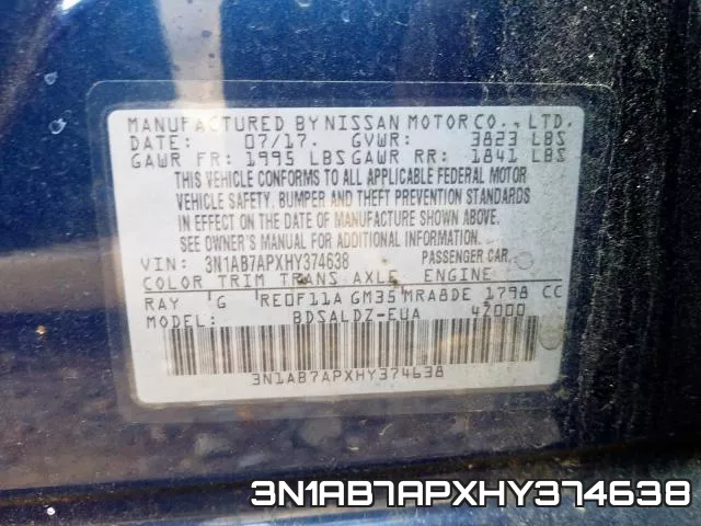 3N1AB7APXHY374638 фото 2