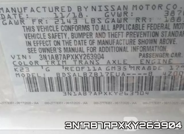 3N1AB7APXKY263904 фото 10