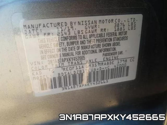 3N1AB7APXKY452665 фото 2