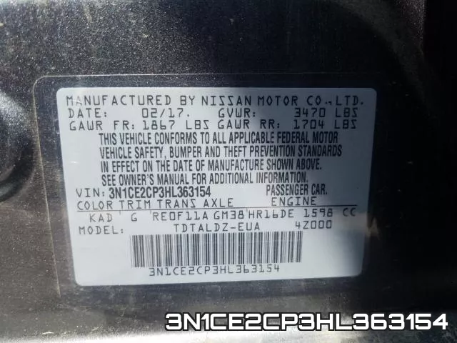 3N1CE2CP3HL363154 фото 2