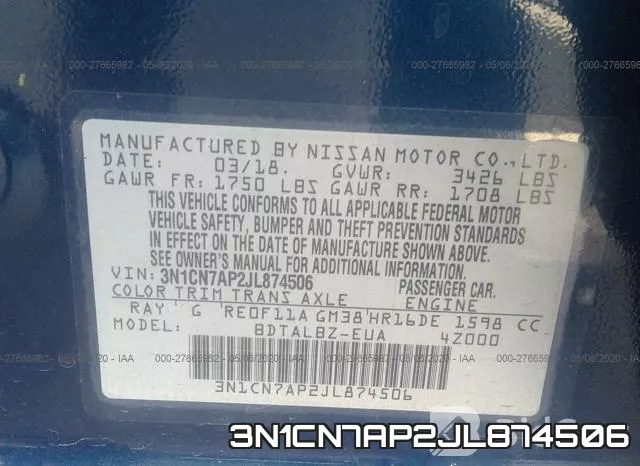 3N1CN7AP2JL874506 фото 10