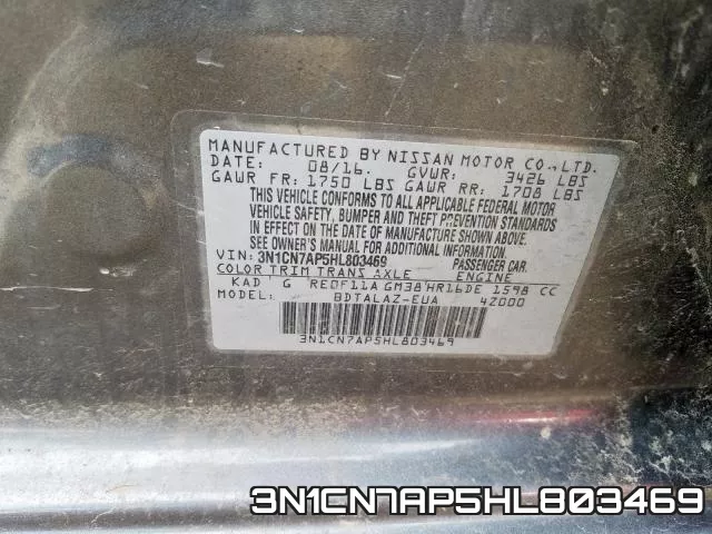 3N1CN7AP5HL803469 фото 2