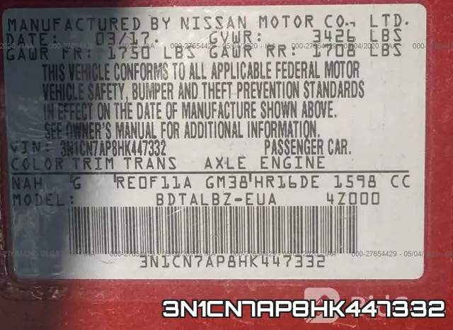 3N1CN7AP8HK447332 фото 10