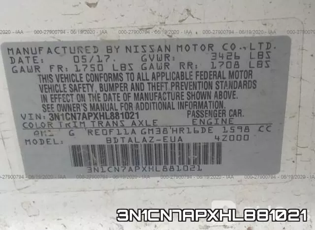 3N1CN7APXHL881021 фото 10