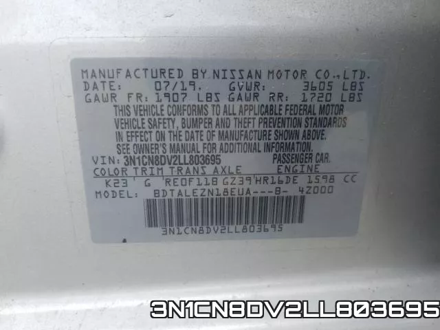 3N1CN8DV2LL803695 фото 2