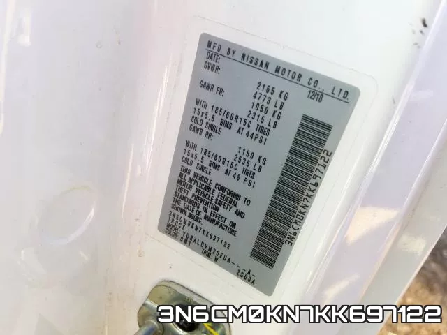 3N6CM0KN7KK697122 фото 2