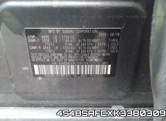 4S4BSAFCXK3380309 фото 10