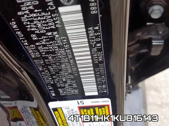 4T1B11HK1KU816143 фото 2