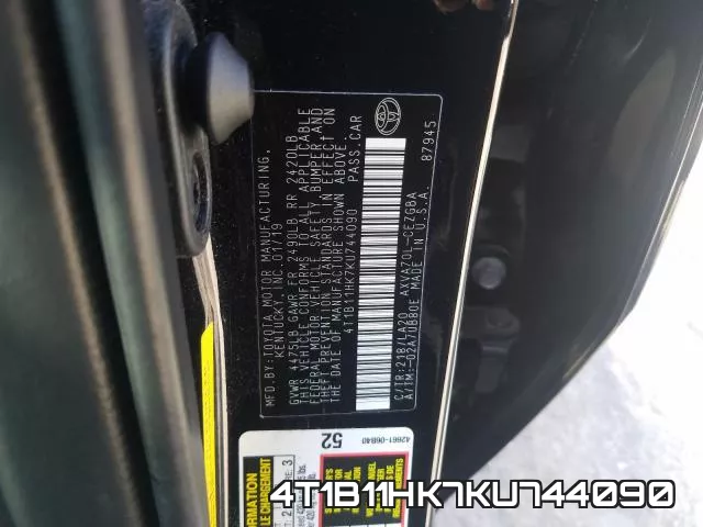 4T1B11HK7KU744090 фото 2