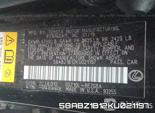 58ABZ1B12KU021197 фото 10