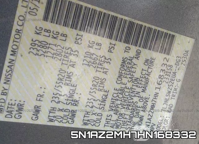 5N1AZ2MH7HN168332 фото 10