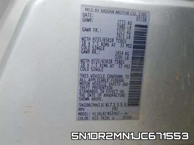 5N1DR2MN1JC671553 фото 2