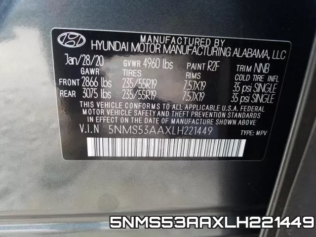 5NMS53AAXLH221449 фото 2