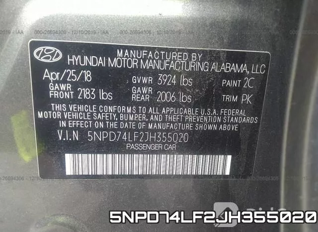5NPD74LF2JH355020 фото 10