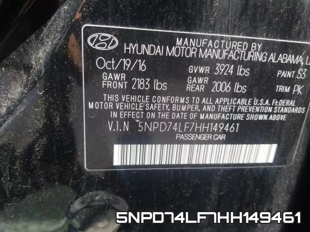 5NPD74LF7HH149461 фото 2