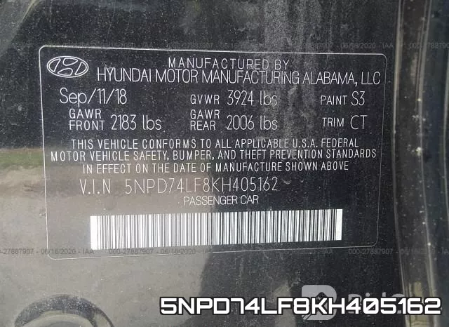 5NPD74LF8KH405162 фото 10