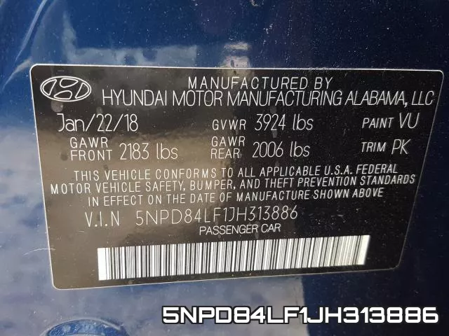 5NPD84LF1JH313886 фото 2
