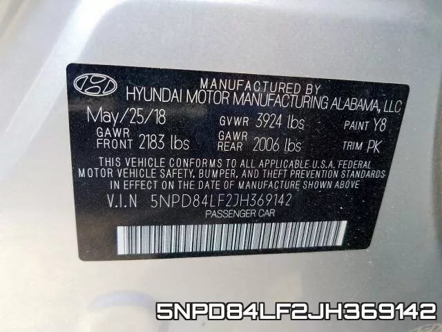 5NPD84LF2JH369142 фото 2