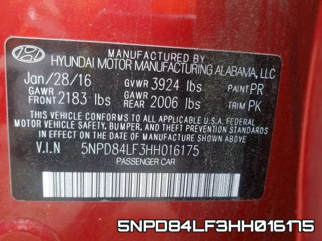 5NPD84LF3HH016175 фото 2