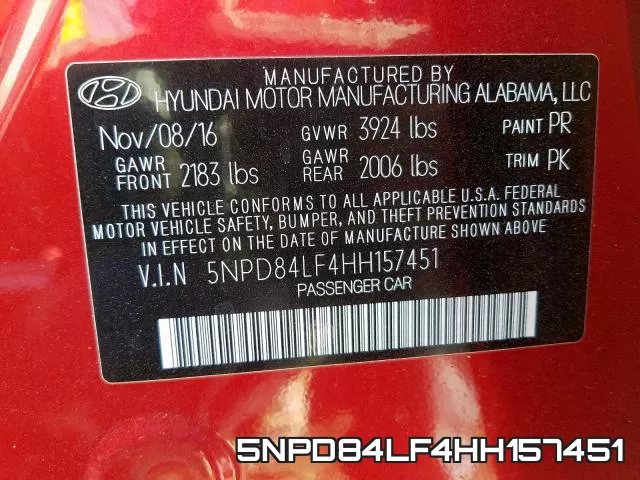 5NPD84LF4HH157451 фото 2
