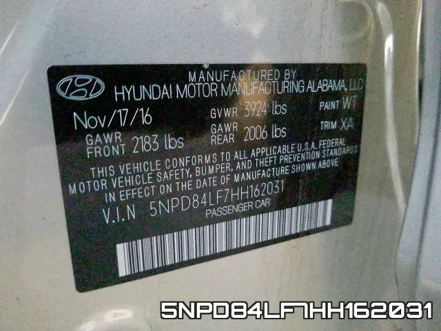 5NPD84LF7HH162031 фото 2