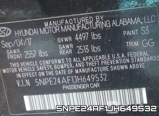 5NPE24AF1JH649532 фото 10